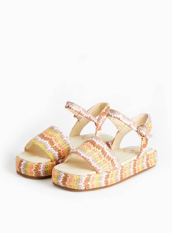 Neutral Raffia Style Platform Sandals  12 Infant